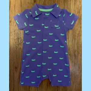 Magnetic Me Alligator Cotton Magnetic Polo Romper